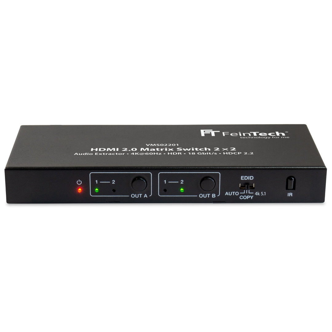 VMS02201 HDMI 2.0 Matrix Switch 2x2 mit Audio Extractor - FeinTech