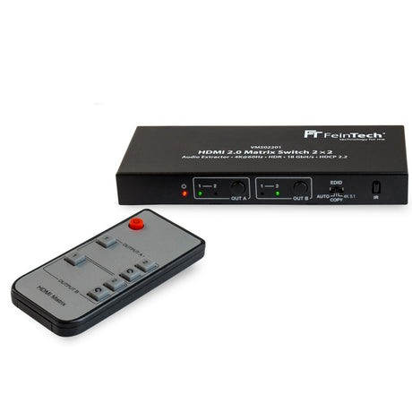 VMS02201 HDMI 2.0 Matrix Switch 2 In 2 Out mit Audio Extractor - FeinTech