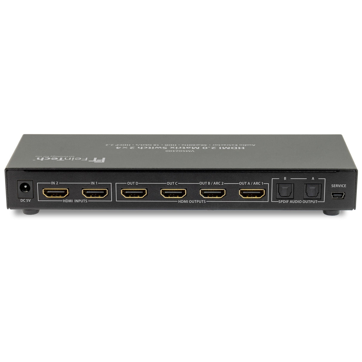 VMS02400 HDMI 2.0 Matrix Switch 2x4 mit Audio Extractor - FeinTech