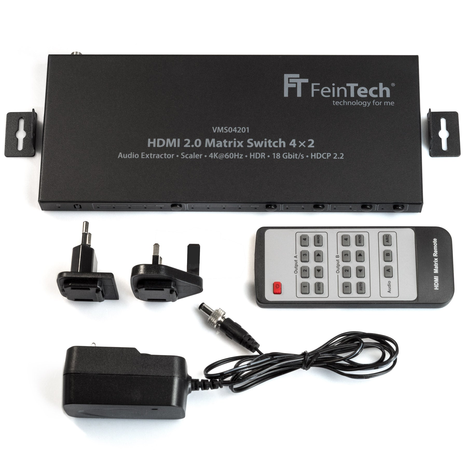 【日本未発売】FeinTech VMS04201 HDMI Matrix VMS04201 HDMI Matrix Switch 4x2 with Audio Extractor Scaler
