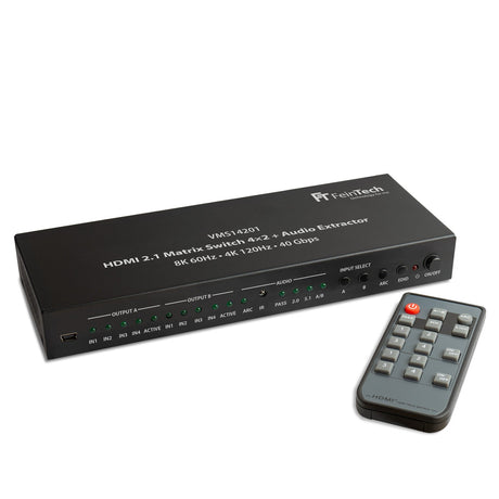VMS14201 HDMI 2.1 Matrix Switch 4 In 2 Out mit Audio Extractor - FeinTech