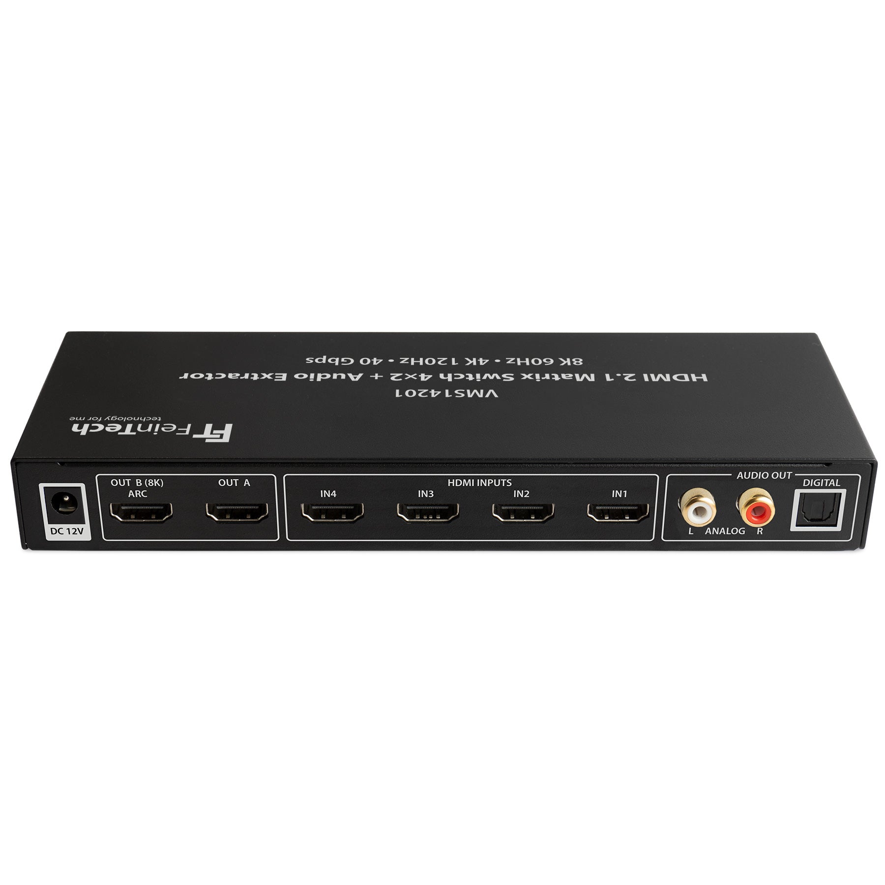 FeinTech HDMI Matrix Switch 4x2 – 4K 60Hz HDR Mit Audio Extractor & Scaler