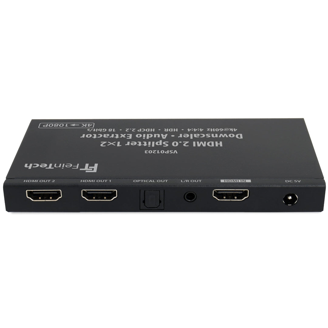 VSP01203 HDMI 2.0 Splitter 1x2 mit Scaler u. Audio Extractor - FeinTech