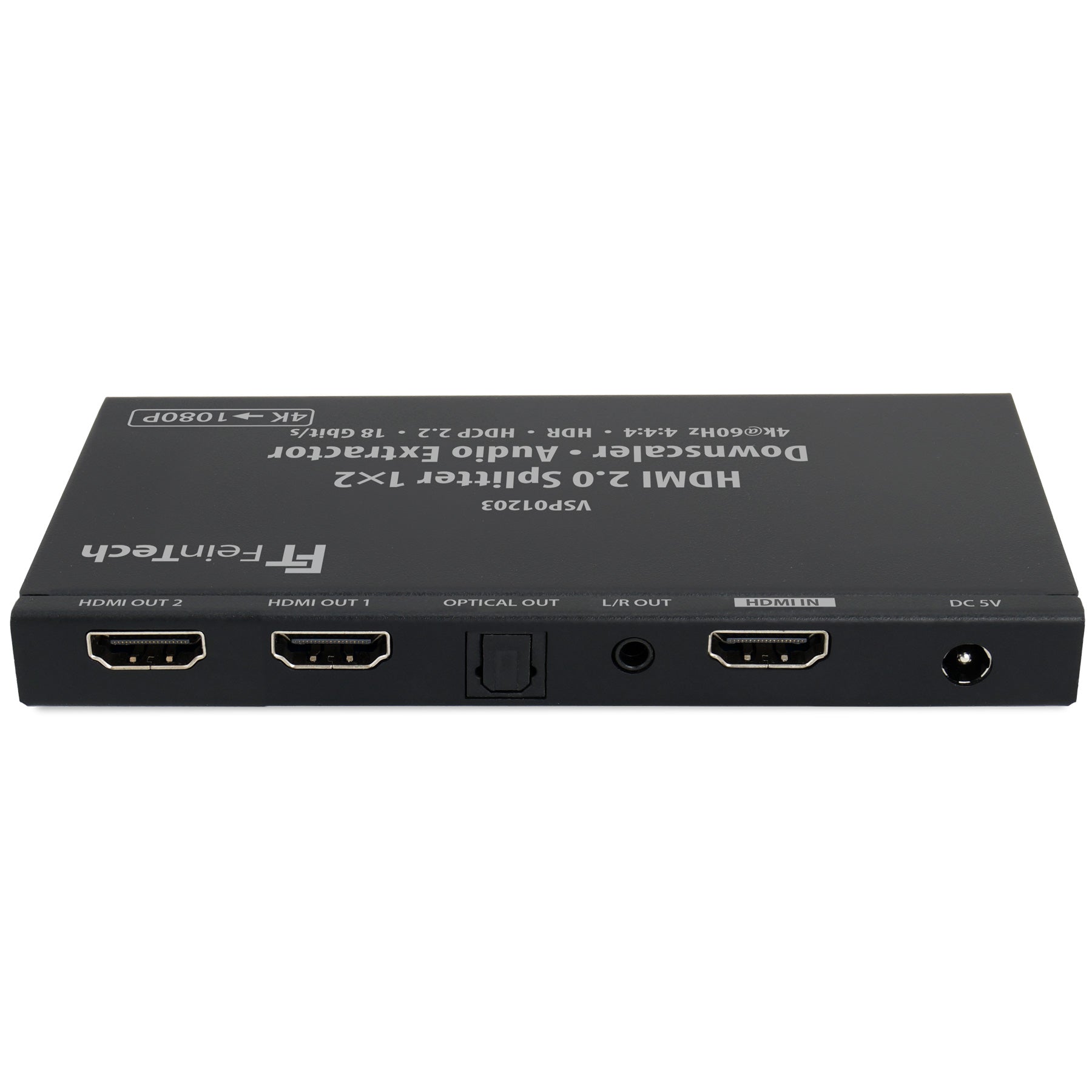 Forklaring Literacy at føre VSP01203 HDMI 2.0 Splitter 1x2 with Audio Extractor - FeinTech