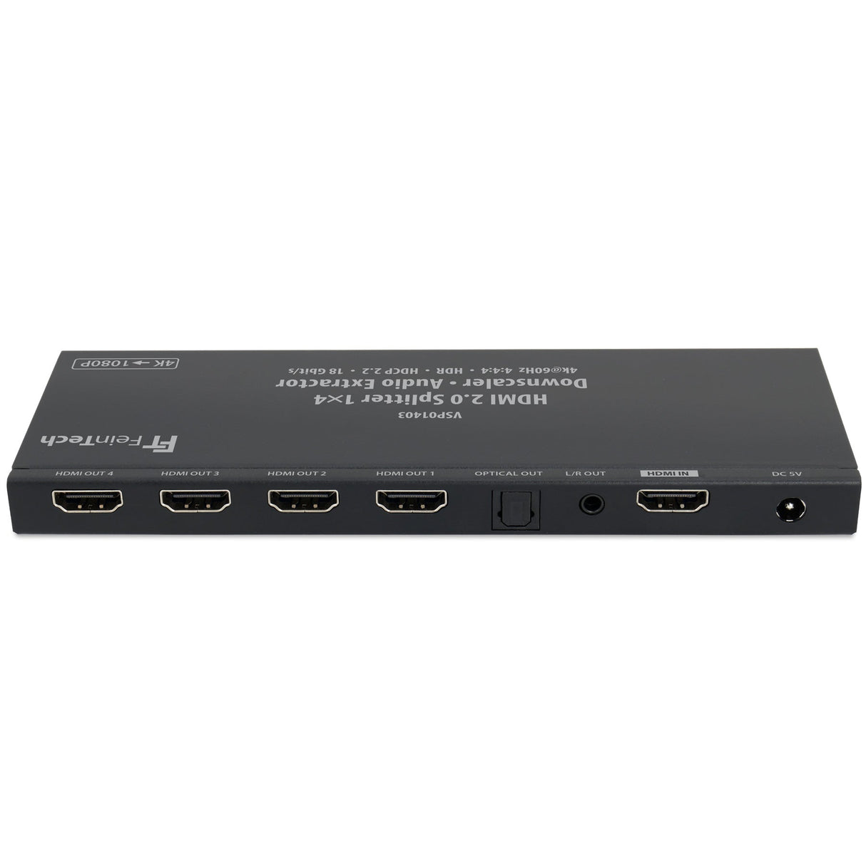 VSP01403 HDMI 2.0 Splitter 1x4 mit Audio Extractor - FeinTech