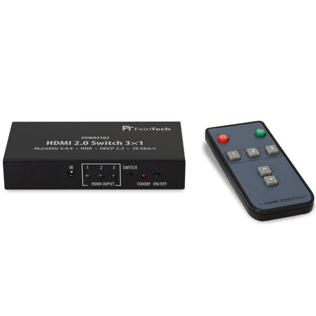 VSW03102 HDMI Switch 3 In 1 Out | 4K 60Hz | Auto-Switching - FeinTech